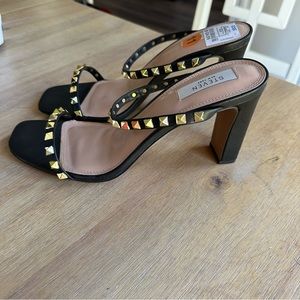 Steve by Steve Madden Black Heels with Gold Studs